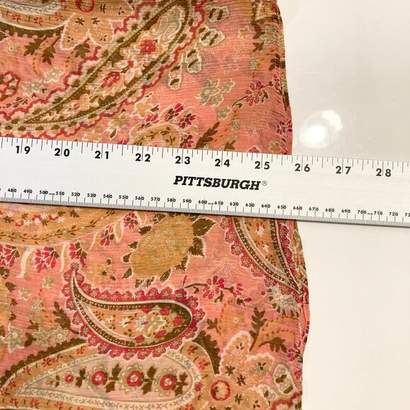 NWOT SUNDANCE Top Women M Silk Chiffon Paisley Floral Ruffle Pink Balloon Sleeve - Picture 9 of 10